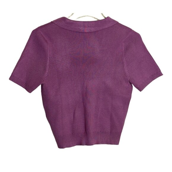 Bar III Large Short High Waist Ribbed Trim Short Tops Color Blissful Berry - Picture 8 of 8